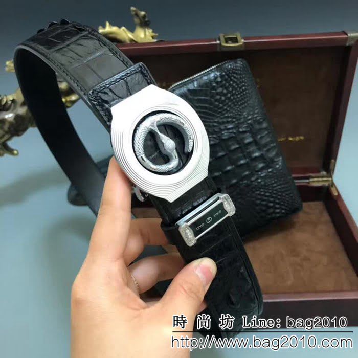 古馳CUCCI 古馳 純手工美洲鱷魚無拼接骨皮 時尚潮流鱷魚骨皮手抓包 高端男士出門必備套裝 GHG1829